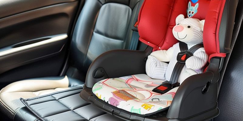 Protect the back seat of your car from the wear and tear of a child care seat.