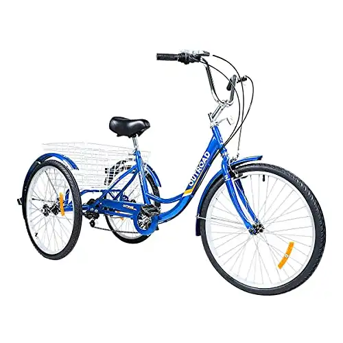 Max4out 7-Speed Adult Tricycle with Large Basket