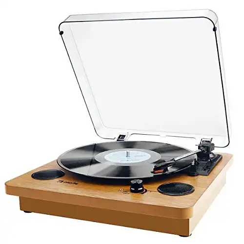 Popsky 3-Speed Turntable Bluetooth Vinyl Record Player