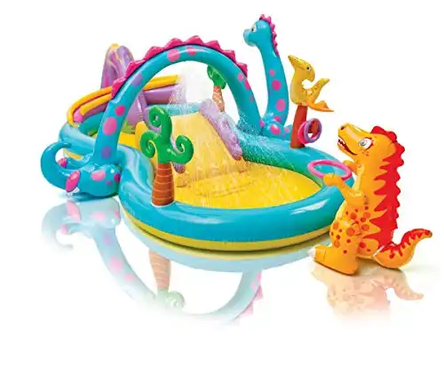 Intex Dinoland Backyard Play Center Kiddie Inflatable Swimming Pool