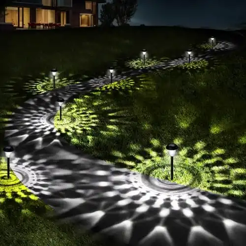 Ornesign Solar Pathway Garden Lights With Mandala Patterns