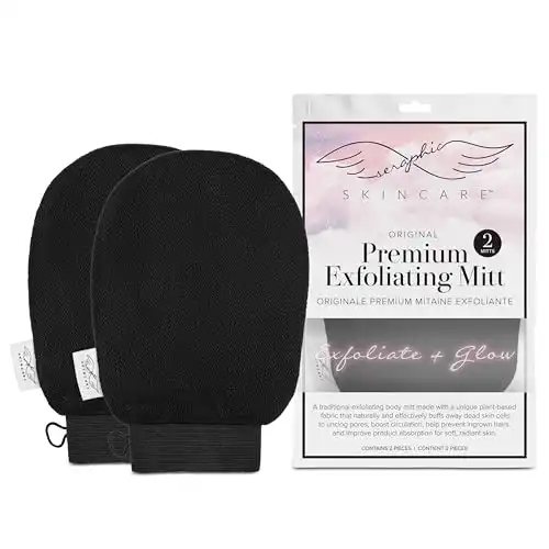 Seraphic Skincare Korean Exfoliating Mitts (2pcs) Exfoliator Gloves